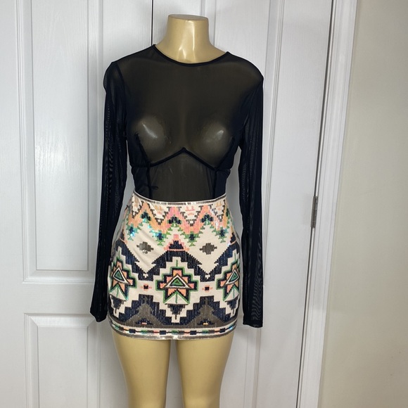 Dresses & Skirts - 2 pcs unique set, Body Suit Size Large, skirt size M
